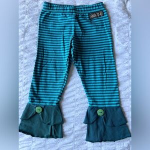 Matilda Jane Character Counts Colorful Pieces Turquoise Striped Scrappy Legging